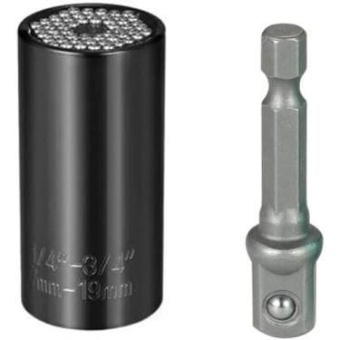 Imagem de Chave universal de 7 a 19 mm, ferramentas manuais multifuncionais, adaptador de broca, kit de ferramentas de reparo, gadgets presentes para pais, homens, faça-você-mesmo, preto