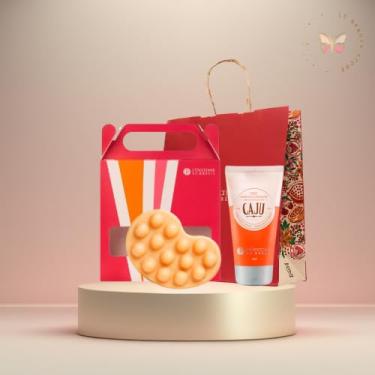 Imagem de Kit Caju Loccitane Sabonete Massageador e Creme Hidratante de 50ml