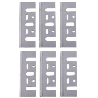 Imagem de 6 x Lâminas Faca 82mm Corte p/ Plaina Elétrica PB-92 1900b HSS 82 Univ