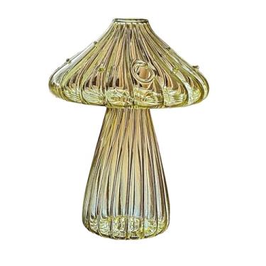 Imagem de Vaso de Vidro Cristal Decorativo Mushroom Classic – Decoração para Casa - Colecionáveis(Limonade)