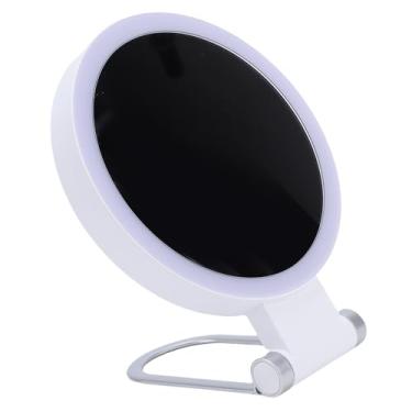 Imagem de ZJchao Espelho de Viagem Com Ampliação de LED Espelho Portátil de Dupla Face Com Ampliação de 1X 10X Com 3 Modos de Luzes de Cores de Maquiagem Portátil Iluminado para Viagens