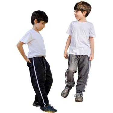 Imagem de 2 Calças Masculina Infantil Tactel Agasalho Inverno 418 - J94, 1 preto