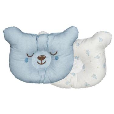 Imagem de Travesseiro Anatômico para Bebê Baby Joy Fábula 25cm x 18cm, Balões