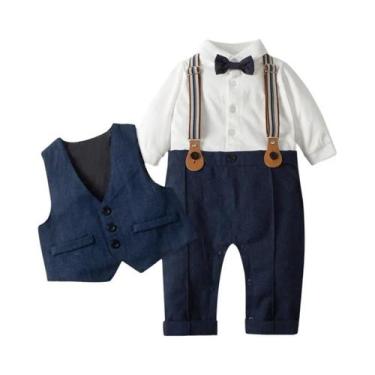 Imagem de Conjunto De Roupa Formal Para Menino Recém-Nascido, Macacão De Anivers