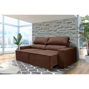 Imagem de Sofá Retrátil e Reclinável 2 Lugares 1,50m Espuma D28 Marrom - PEPINEL