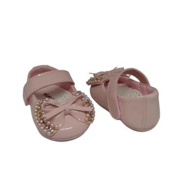 Imagem de Sapatinho de Bebê Sapatilha Luxo Laço Batizado Infantil Menina Manozin