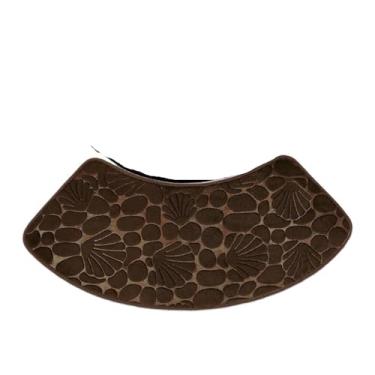 Imagem de Tapete de banheiro curvo antiderrapante macio absorvente ventilado tapete de banheiro lavável tapete de banheiro canto banheira tapete de chão chuveiro (estilo f)