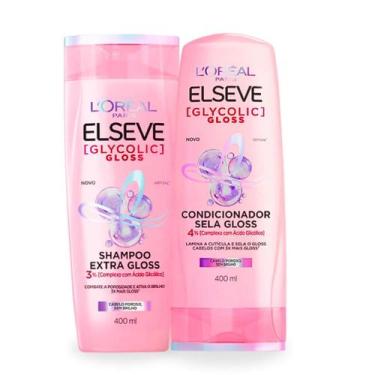 Imagem de Kit Elseve Glycolic Gloss Shampoo 400ml + Condicionador 400ml - LOREAL