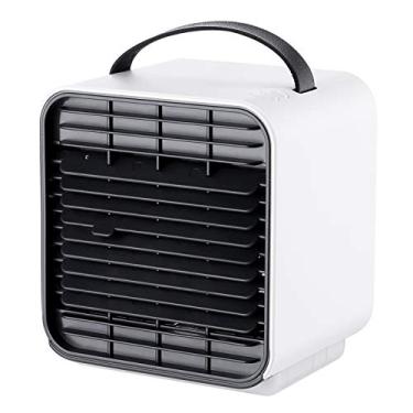 Imagem de Refrigerador de ar portátil com carregamento usb portátil íon negativo mais ventilador de resfriamento de água pequeno estudante desktop ventilador de ar condicionado, azul (Color : White)