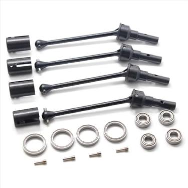 Imagem de MYHWDRNU Peças de carro RC compatíveis com Traxxas para MAXX 1/10 RC Car Upgrades Peças 4 peças 8950X Eixo de acionamento dianteiro e traseiro de aço CVD com copo de eixo