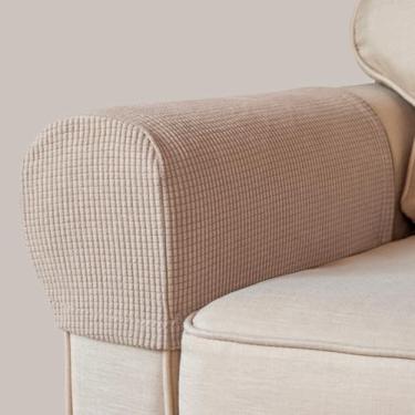 Imagem de BAHULA Capas de apoio de braço, tecido elástico, elastano, à prova d'água, capas antiderrapantes para poltronas, sofás, poltronas, poltronas, poltronas, poltronas, poltronas reclináveis, conjunto de 2