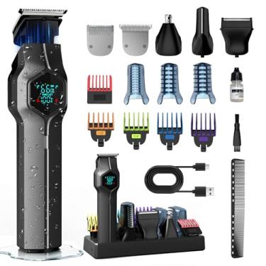 Imagem de TRIMX Aparador de barba para homens, cabeças de substituição magnéticas de encaixe e base de carregamento, cortadores de cabelo sem fio à prova d'água IPX7, kits de cuidados masculinos para bigode