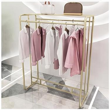 Imagem de FENOKD Arara de roupas moderno para loja de roupas, varões de pendurar no chão, cabides de roupas, rack de roupas comerciais Nakajima, bolsas de sapatos resistentes, organizador de roupas, 150 × 50 ×