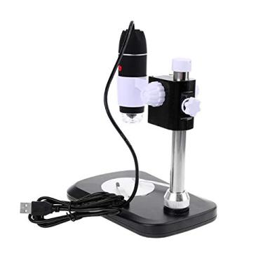 Imagem de U5GAAALPPQ9 1600 x 8 LED microscópio digital USB endoscópio câmera lupa microscópio monocular eletrônico com suporte