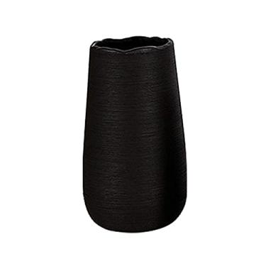 Imagem de Vaso de cerâmica feito à mão porcelana arranjo de flores decoração de quarto arte floral favorita calibre moderado cerâmica (cor: cinza tamanho: 18 cm x 7,5 cm) (preto 25 cm x 9 cm)