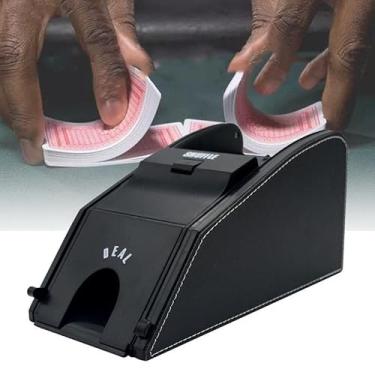 Imagem de Baralhador de cartas portátil 2 em 1, revendedor automático de cartões, fácil de usar, liberte suas mãos e tempo SAE, máquina de aleatório elétrico para embaralhar e distribuir cartões