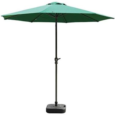 Imagem de Guarda-sol de jardim ao ar livre guarda-sóis de 2,7 m - guarda-chuva de mesa de mercado externo com manivela para jardim, deck, quintal e piscina bom (verde escuro)