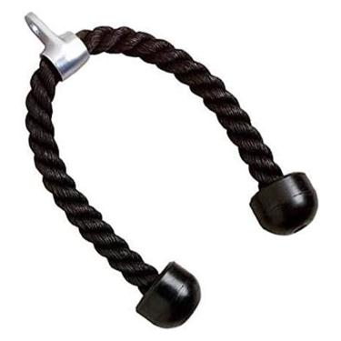 Imagem de Corda Profissional Triceps Biceps Antebraço Musculação Treino Academia Crossover Pullover Polia Puxador Preto