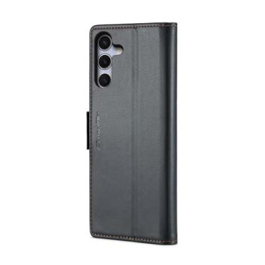 Imagem de WJXEXRS Capa carteira para Samsung Galaxy S25 Ultra, capa flip estilosa com bloqueio de RFID, compartimento para cartão de crédito, capa de telefone de couro PU à prova de choque para Samsung Galaxy