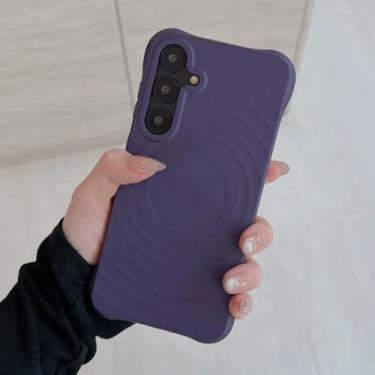 Imagem de Capa de silicone líquido de luxo para carregamento sem fio para Samsung S25 S24 S23 Ultra Plus, capa macia à prova de choque (para Galaxy S25+/Roxo)