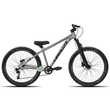 Imagem de Bicicleta Aro 26 Absolute Nero 5 1x7 Freio Mecânico Pneus Flame, Cinza