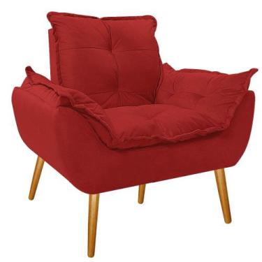 Imagem de Poltrona Opala Palito Sintético- Amarena Móveis, Vermelho