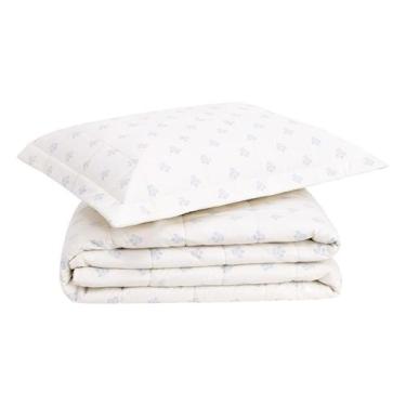 Imagem de Jogo Cobre-Leito Floral Poppy Azul 200 Fios Solteiro - Westwing Collec