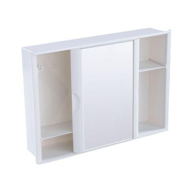 Imagem de Armário Para Banheiro Astra Versátil Com Espelho E Porta De Correr A21 Embutir-sobrepor