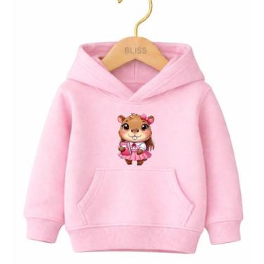 Imagem de Moletom Canguru Infantil Estampa Capivara Estudiosa 1029 Moderno Para 