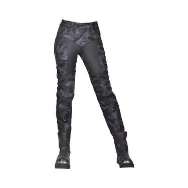 Imagem de Calças Femininas Slim Fit Camo Em Malha Para Motociclismo, Calças Clás