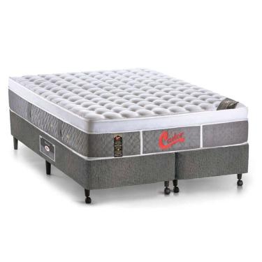 Imagem de Cama Box King Colchão Molas Castor Pocket Light Stress Plush+Base Sl Gold Star Gray(193X203)