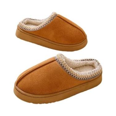 Imagem de Pantufas Femininas De Inverno Quentes E Fofas Com Sola Macia Antiderra