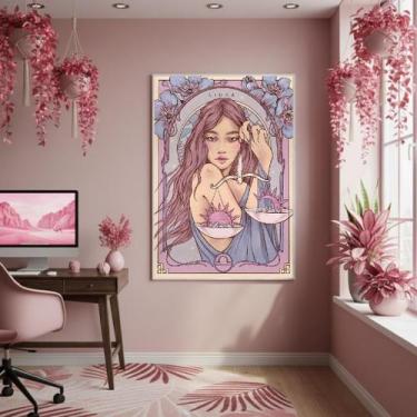 Imagem de Quadro Decor Mulher De Libra 70X50Cm Mold Branca - Quadros On-Line
