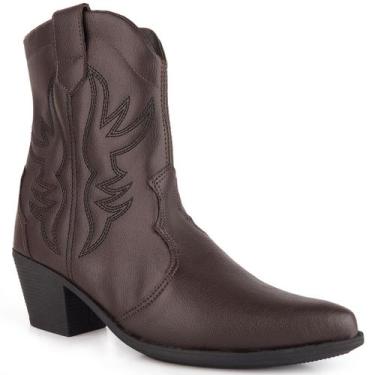 Imagem de Bota Feminina Texana Western Bico Fino Salto 6cm Moda Country Confortá