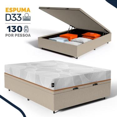 Imagem de Cama Box Baú com Colchão de Espuma D33 Enrolado Sonno Full - Umaflex Casal 138cm