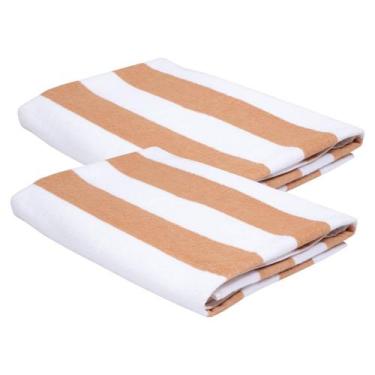 Imagem de Kit 2 Toalhas Banhão Piscina Teka Ibiza 86 X 160 cm, Bege