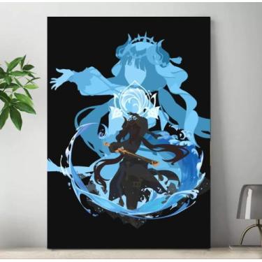 Imagem de Quadro Genshin Impact Personagens Placa Decorativa Game Anime MDF 20x2