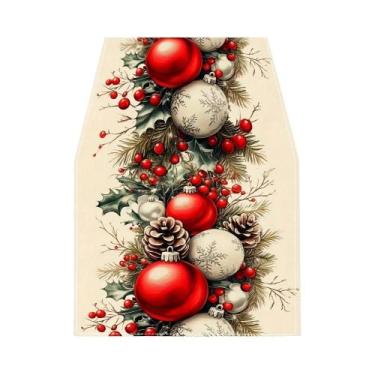Imagem de Caminho De Mesa De Natal Com Tema De Papai Noel Em Tecido Macio Para D