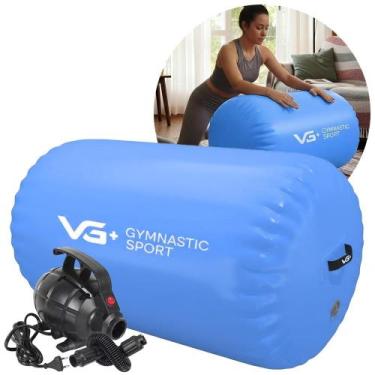 Imagem de Rolo Inflável para Ginástica 120cm Roller Yoga com Bomba Elétrica 110v