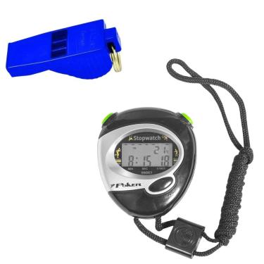 Imagem de Kit 1 Cronometro Poker Digital Start+1 Apito Poker Profissional Tucano 3 Camadas de Ar 116 Decibéis-Masculino