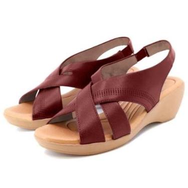 Imagem de Sandalia Anabela Salto Baixo Conforto Usaflex Ai0206-Feminino