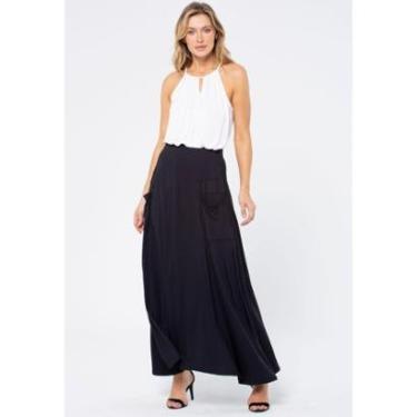 Imagem de Saia Longa Malha com Bolso Preta - GG - Veste do 46 ao 48-Feminino