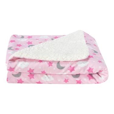 Imagem de Manta para bebê Sherpa 100% Algodão Estampada Infantil - Chuva de Amor