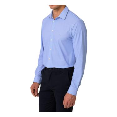 Imagem de Camisa Masculina Dudalina ML Performance Slim Azul 5311438-Masculino