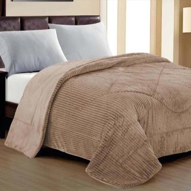 Imagem de Cobertor Aveline Casal Queen Manta Plush Canelada 01 Peça Toque Macio 