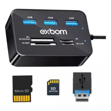 Imagem de Adaptador HUB 7 em 1 com Leitor de Cartão Pen Drive para Computador No