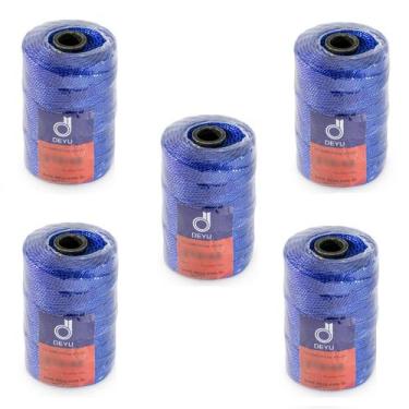 Imagem de Kit 5 Fio Encala Torcido Azul Rolo 200gr Várias Bitolas Para Pesca Pro