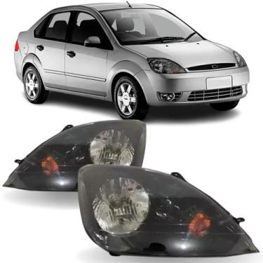 Imagem de Par farol fiesta sedan 2003 04 05 06 2007 máscara negra - BBS