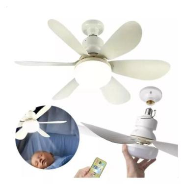 Imagem de Ventilador De Teto Lampada Led Silencioso Bocal E27 com Controle Remot