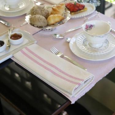 Imagem de Guardanapo de Tecido Juliana - Algodão, Listra Rosa, 50x50cm - Ateliê 